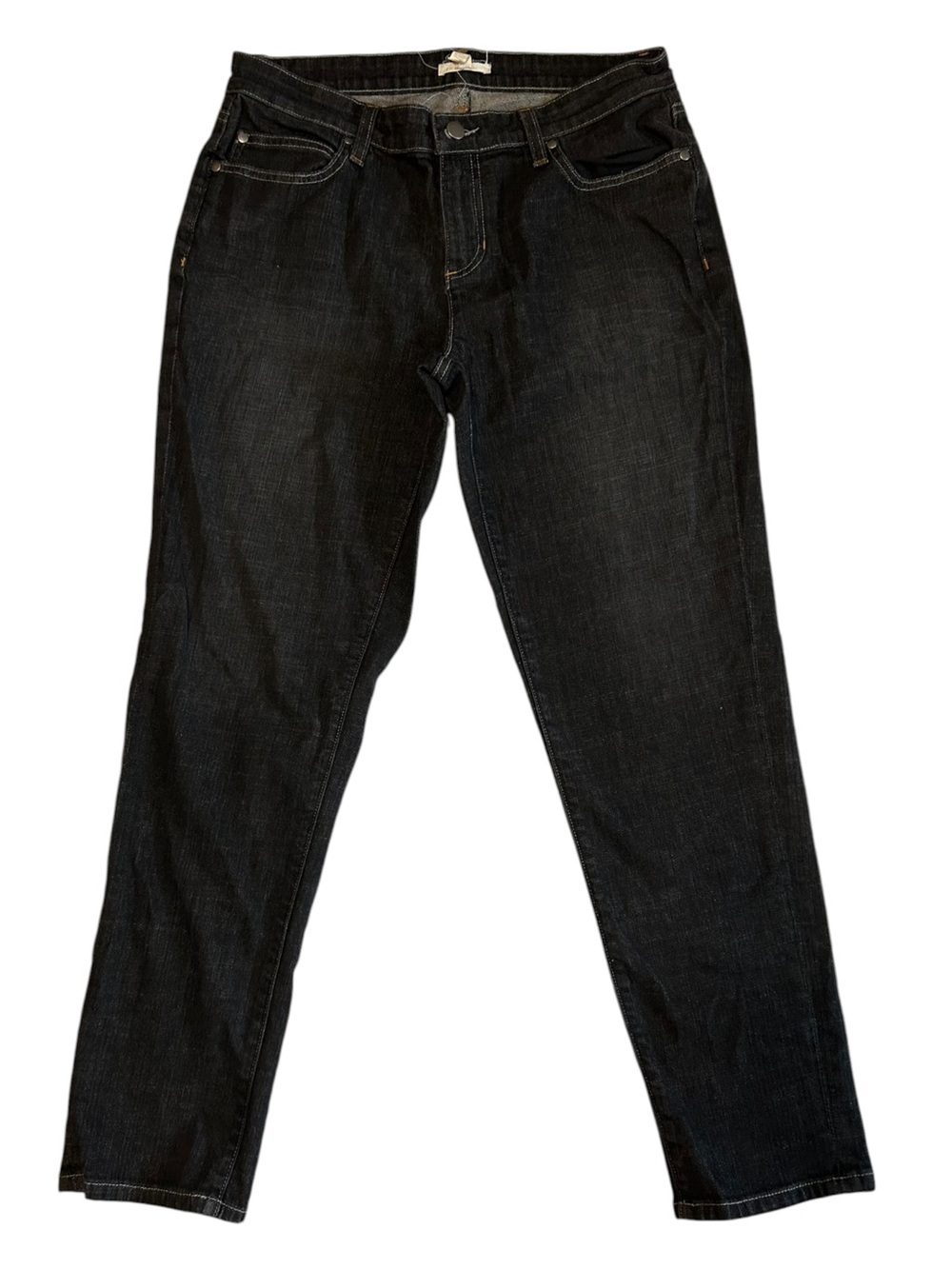 Eileen Fisher Black Organic Cotton Denim Jeans Sz 8